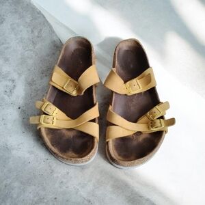 Yellow Double-Strap Sandals
